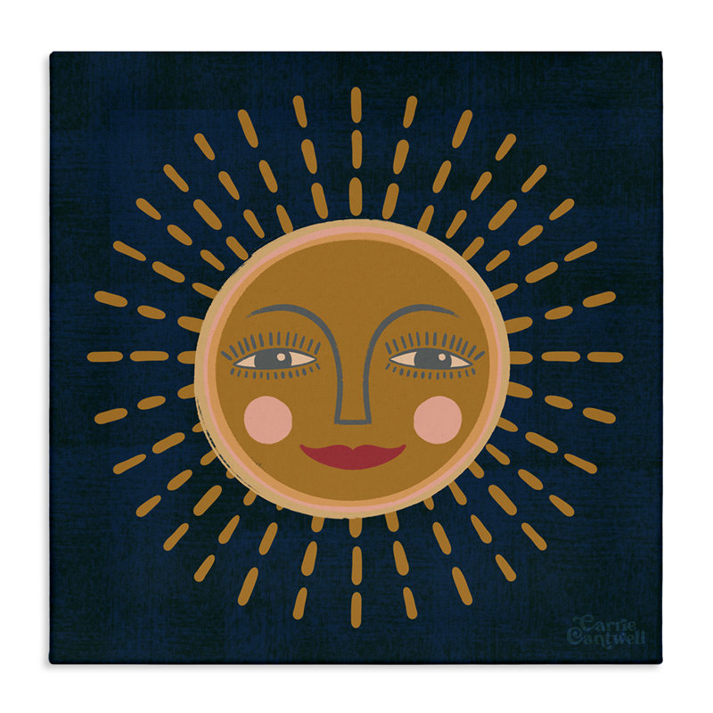 «Boho Smile Sun» par Carrie Cantwell, H 17 po x l 17 po