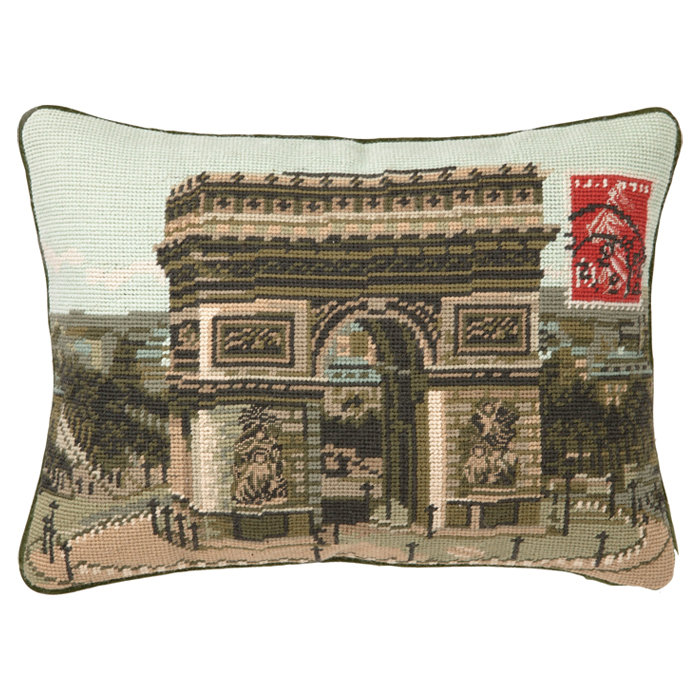 Coussin lombaire en laine arc de triomphe