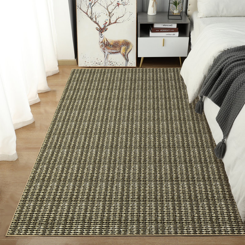 Modern Machine Washable Rug with Rubber Backing for Living Room Non-Slip Dining Room Rug Easy-Cleaning Floor Carpet for Bedroom