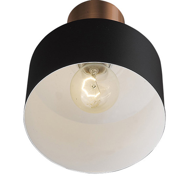 Conners 1 - Light Black/Rose Gold Single Pendant, Matte Black