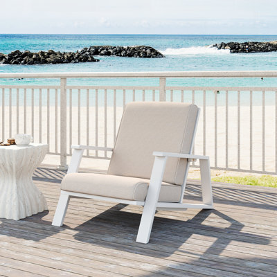 Classic Adirondack Club Chair with Durable Acacia Wood and Weather-Resistant Cushions, Perfect for Outdoor Relaxation and Entertainment.