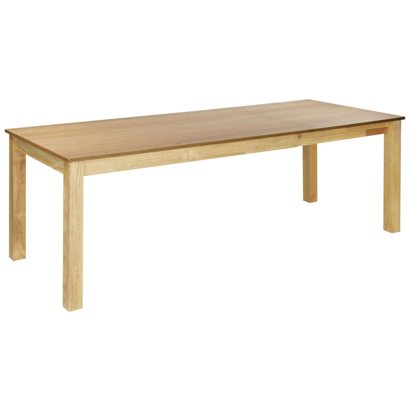 Dorland Extendable Rubberwood Rectangular Dining Table with Wood Base