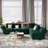 Nakash 3-Piece Symmetrical Modular Sectional Loveseat Upholstered Velvet Storage Apartment 2-Seat Sofa-361343234