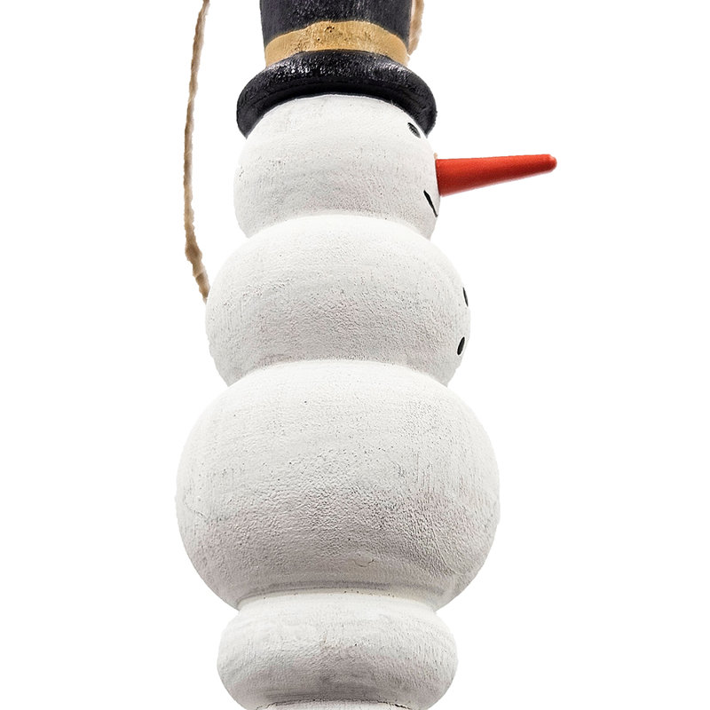 Snowman Icicle Ornament  Set of 12  1.5" x 1.5" x 7''  White/Black