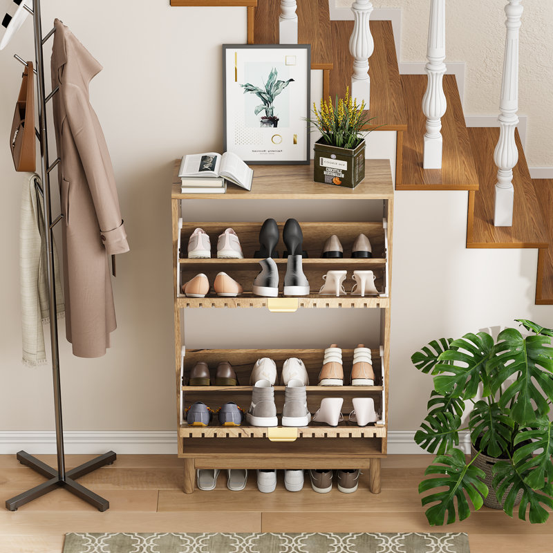 Shoe Storage Cabinet, Oak 60cm W