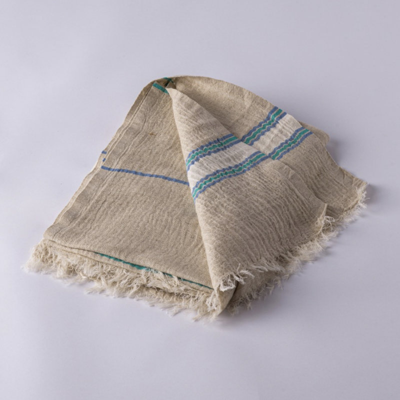 Hand loomed Muslin Linen Beach Towel, Blue