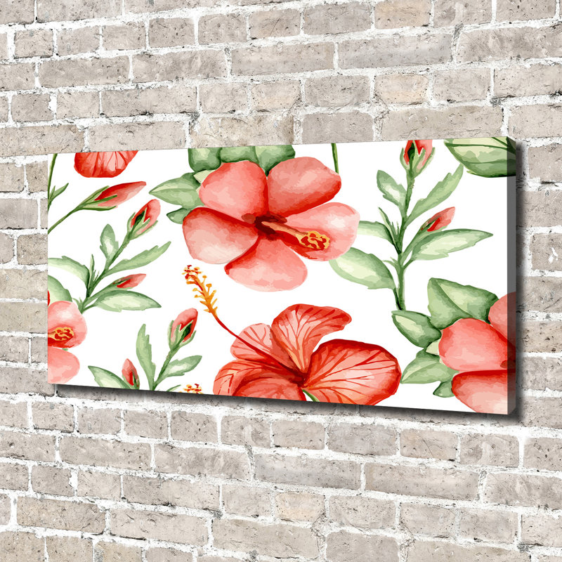 Tropical Flowers - Wrapped Canvas Print, 140cm H x 70cm W