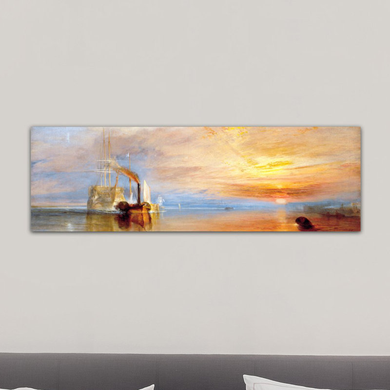 « combat temeraire » par joseph william turner, reproduction d’art sur toile, H 20 po x l 60 po x P 1,5 po, Toile tendue