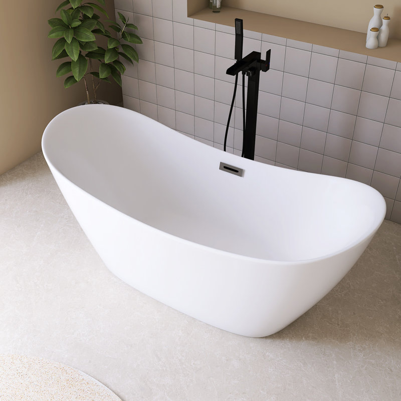 59" Acrylic Freestanding Soaking Bathtub