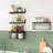 Rustic Wall Shelf Set With 2 Metal Baskets - Versatile 4-Tier Storage For Any Room-485420756
