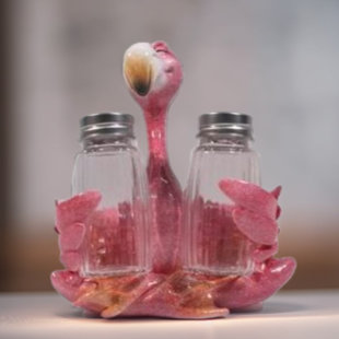 6"H Flamingo Salt & Pepper Shakers Holder (Set of 2)