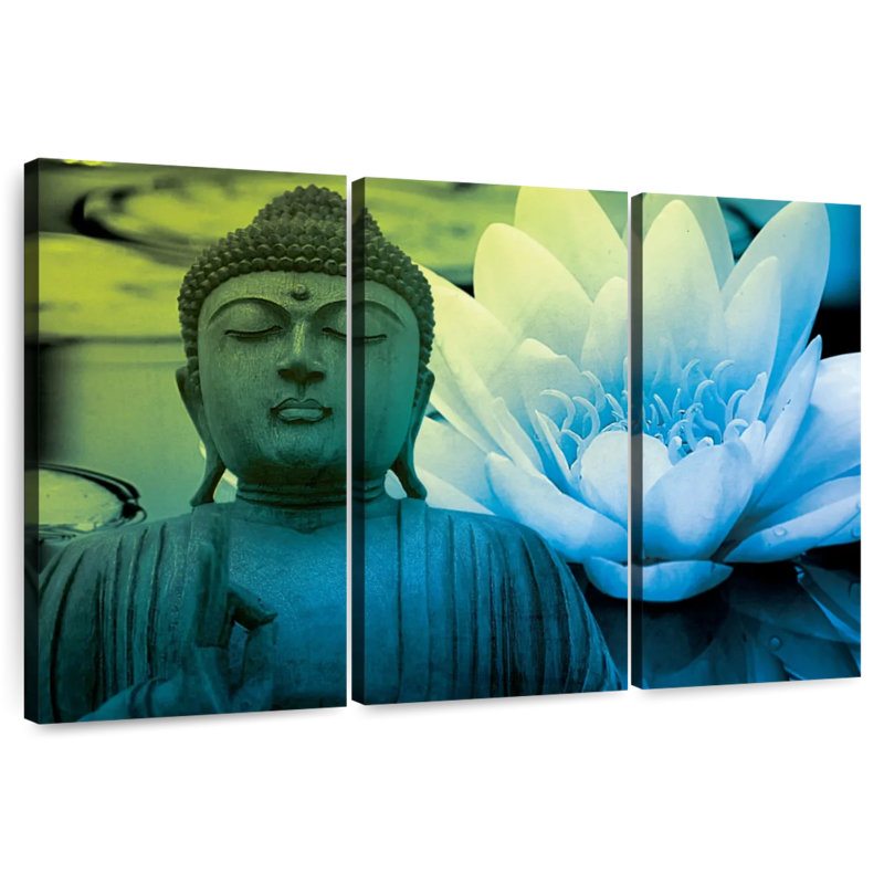 Adella Buddha Meditation Lotus, 20" H x 33" W