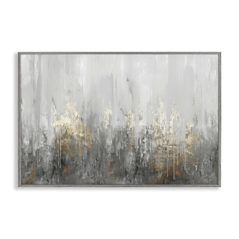 Giclée sur toile grise et argent abstraite par LSR Design Studio, H 12 po x l 18 po, Estampe numérique Farmhouse