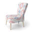 Chaise d'appoint rembourrée à motif géométrique Blue Flowers