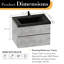 Meuble-lavabo mural moderne avec cuve en quartz noir-129599556