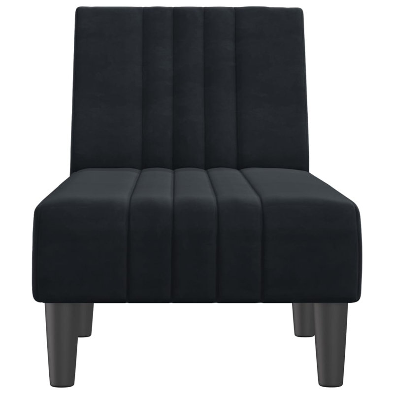 Earlyn Velvet Chaise Lounge, Black