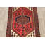 Tapis rouge en laine noué à la main de conception unique 3 pi 3 po x 4 pi 9 po Newmill