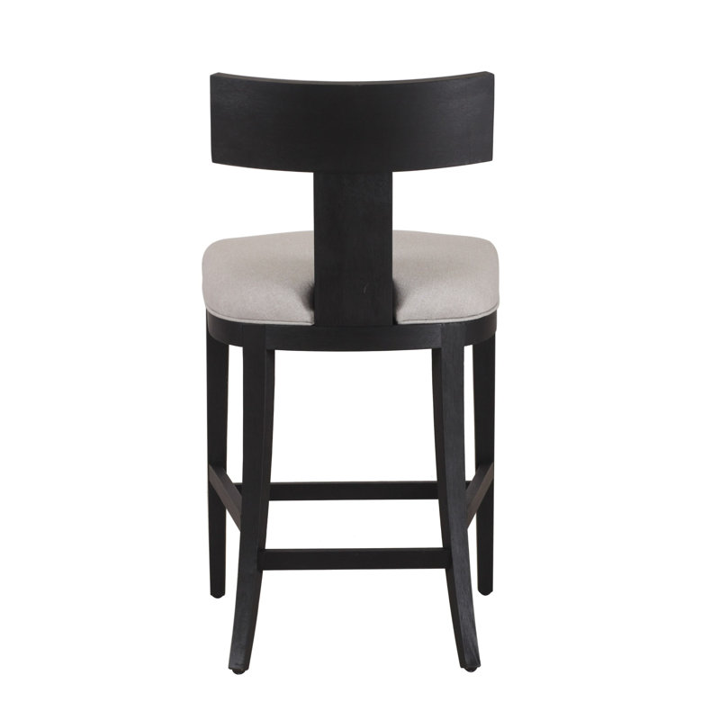 Atheena Upholstered Counter Stool with Solid Wood Frame, Black