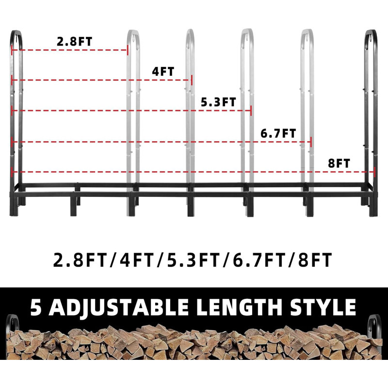 8FT Firewood Rack Outdoor