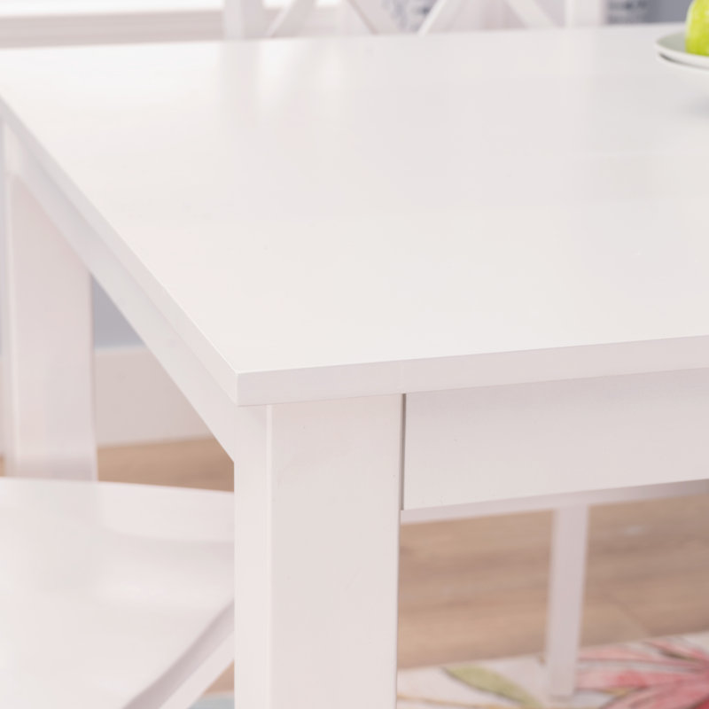 4 - Person Four Leg Dining Set, White