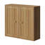 Oak Finish Vertical Groove Double Door Wall Cabinet, Multifunctional Wall Storage Cabinet