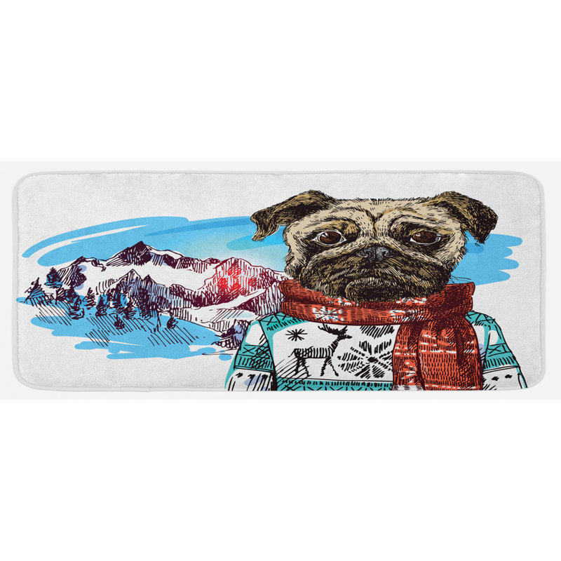 Esquisse de chien avec des vêtements d'hiver