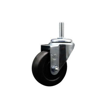 3.5 Inch_Hard Rubber Wheel Swivel 5/8 Inch Threaded Stem Caster Service Caster