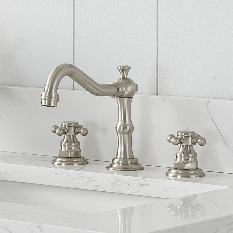 Meuble-lavabo autoportant à double cuve avec plateau en marbre d'ingénierie Vannes, Gris argenté