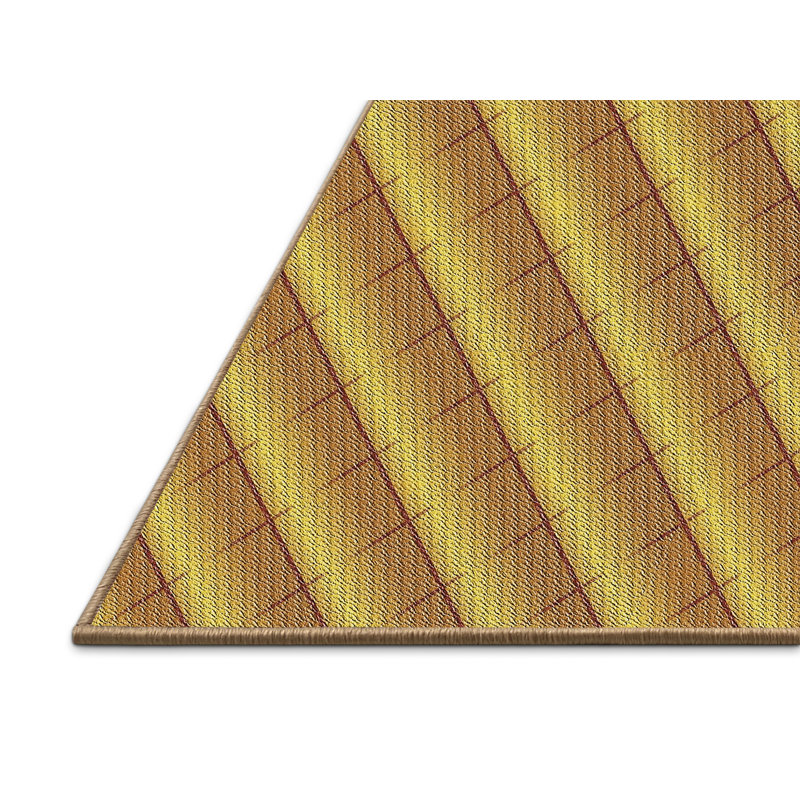 Tapis jaune moutarde tissé à la machine, Rectangle 6 pi x 9 pi