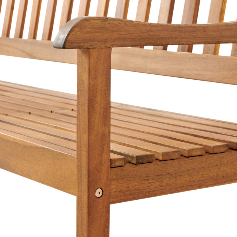 Aney 60" Wide Solid Wood Two Seat Bench With Pop Up Table