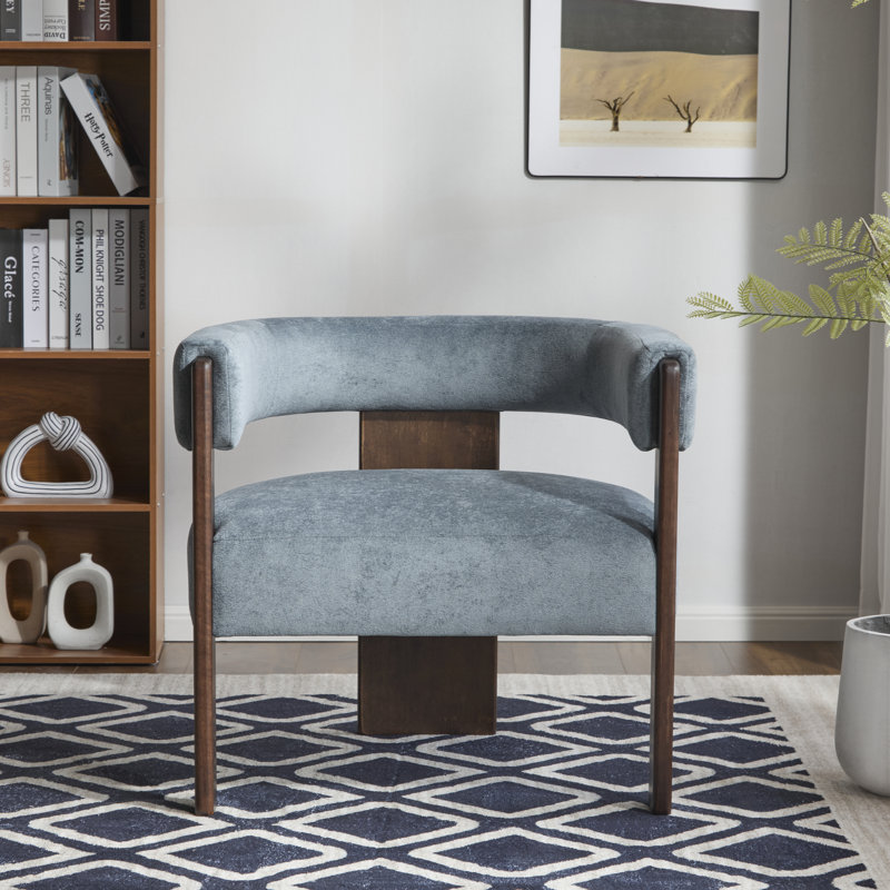 Fauteuil d'appoint Melanney, Velours bleu