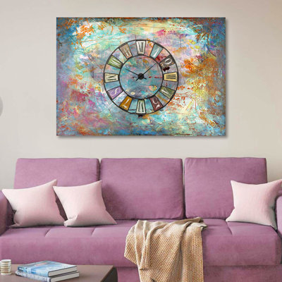 Elegant Decorative Wall Clock, 19.7 x 27.6 inches | 100% Cotton Face, 100% Wooden Frame (Thickness: 1.2 inches) | No PVC, Operates on 1 AA Battery | Perfect for Living Room, Kitchen & Office Décor