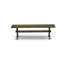 L'ensemble de salle à manger 6 pièces contient une table de salle à manger rectangulaire avec des pieds en X et 4 chaises Parson en tissu de café avec un banc, patiné-1274108262-1341622028