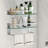 2-tier Tempered Glass Shelves - 15.7 Inch Wall-mounted With Towel Rack, Rustproof Frame-960453890
