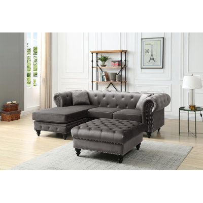 Nola 98in Sofa, Dark Gray