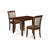 3 Piece Dining Room Table Set Contains a Rectangle Kitchen Table with Dropleaf and 2 Linen Fabric Upholstered Dining Chairs, 30x48 Inch, Mahogany-38685880-38685883-123640334