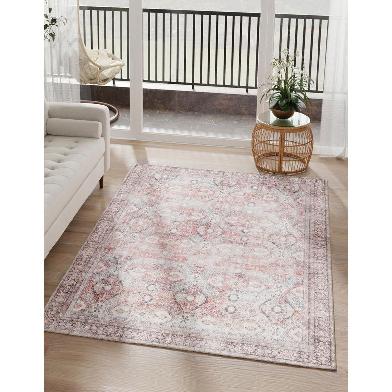 Bungalow Rose Abigail Timeless Rug, Rectangle 8 pi 4 po x 12 pi