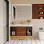 Meuble-lavabo flottant 39,4 po avec lavabo en céramique, 2 tiroirs à fermeture en douceur et plateau en ardoise blanche-758032400
