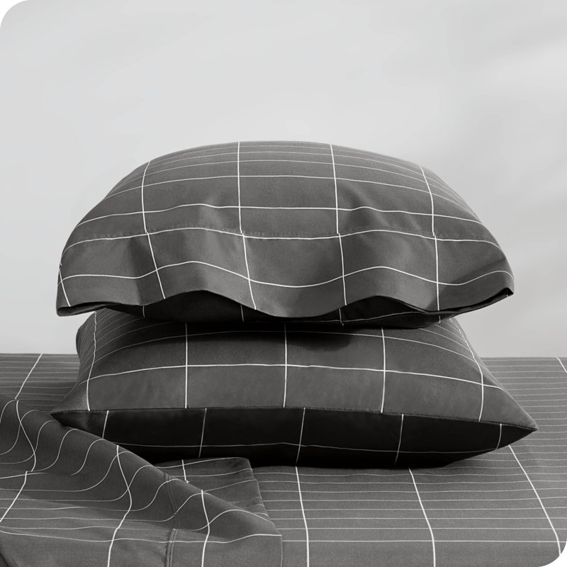 Microfiber Print Pillowcases, 2 King Pillowcases, Gray
