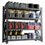 Extra Wide Heavy Duty Garage Shelving, 6000 lbs Capacity, 4-Tier Adjustable Metal Storage Rack, Black
