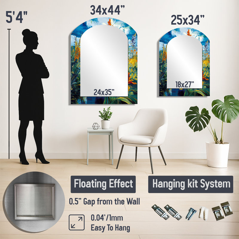 Miroir mural surdimensionné Modern, 34" x 25"
