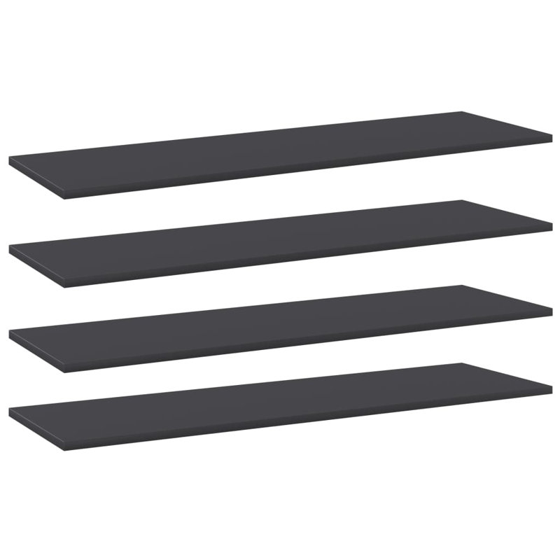 Ensemble de 4 tablettes vidaXL en bois d'ingénierie gris 23,6 po x 3,9 po x 0,6 po, H 0,6 po x l 23,6 po x P 3,9 po, gris