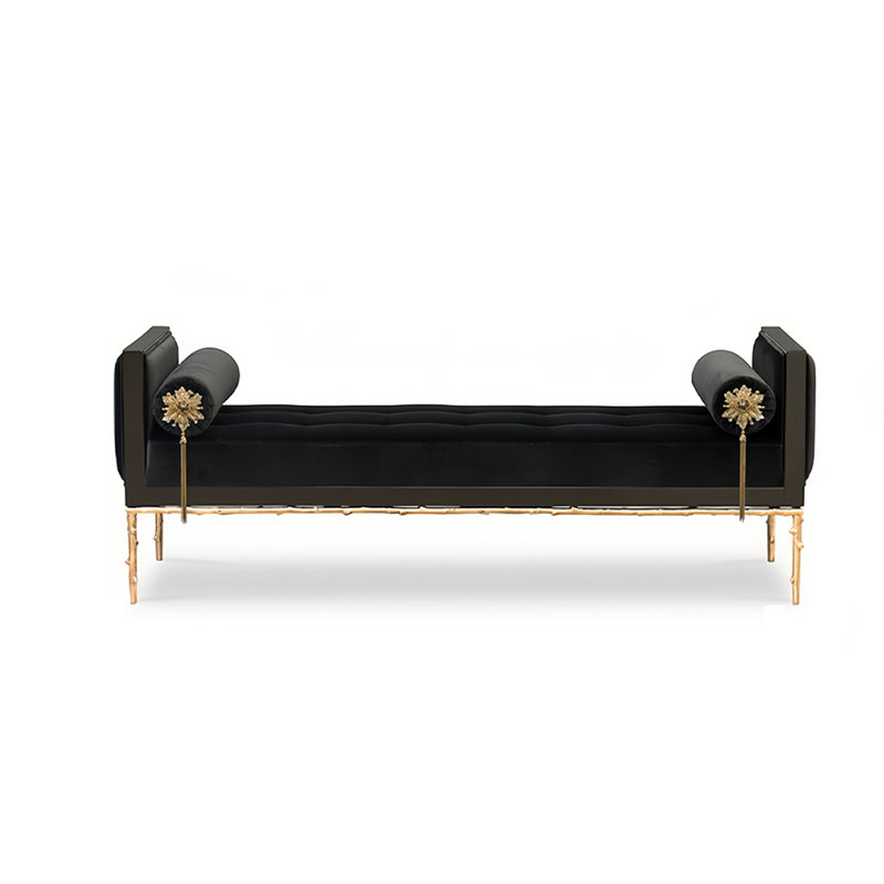 Banc rembourré en tissu
