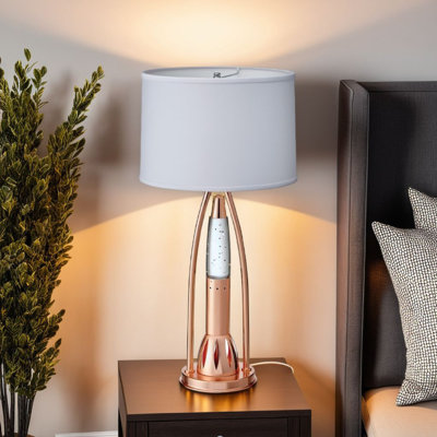 Lampe de table Gerry avec interrupteur à 3 ampoules à 4 voies, cuivre et métal 30 po