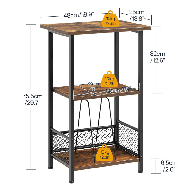 Manufactured Wood,Metal 75.5cm H Media Shelves