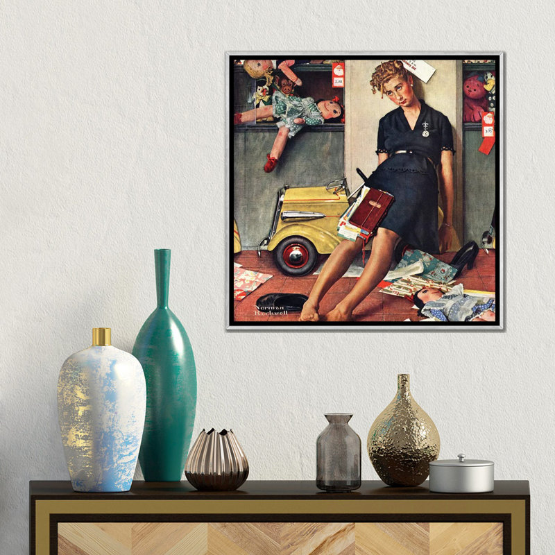 «Santa's Helper», reproduction d'art sur toile encadrée, Argent argent, Impression encadrée sans passe-partout