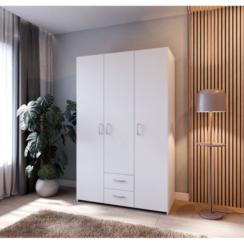 Rasheeta Manufactured Wood Wardrobe, White