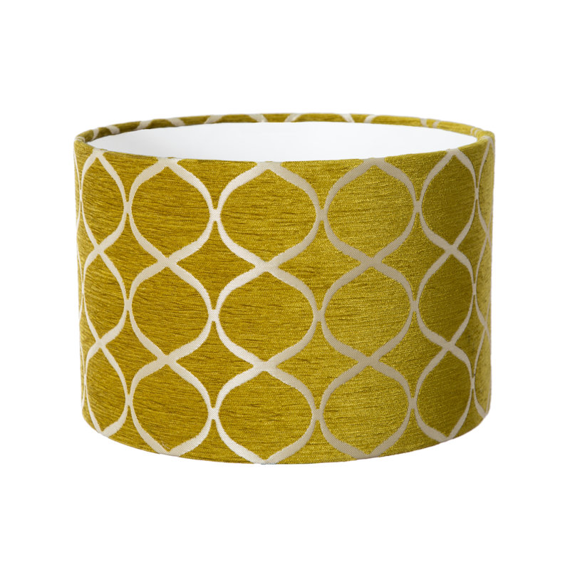 Velvet Drum Lamp Shade ( Screw On ), 35cm H x 35cm W x 35cm D, Ochre