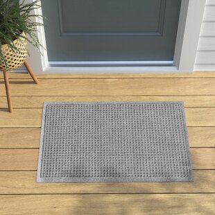 Outdoor Indoor Doormat 18 X 30 Gray / Beige / Black Rubber Backed