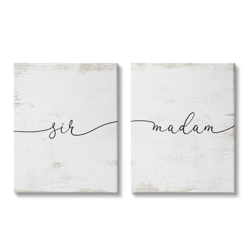 «Charmant Madam & Sir Calligraphy Simple Rustic» par Lil '' Rue, L 16 po x H 20 po, Toile tendue